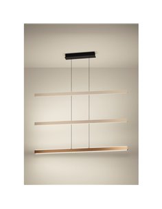 Lámpara colgante LED lineal con ajuste de altura CIGGIANO marrón, 1500mm 30W 4440Lm CCT regulable con mando 2