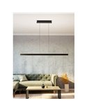 Lámpara colgante LED lineal con ajuste de altura CIGGIANO negra, 1500mm 30W 4440Lm CCT regulable con mando