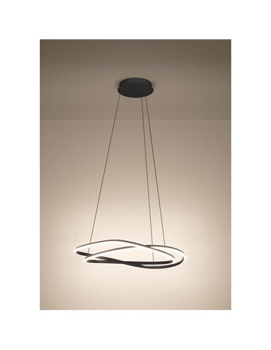 Lámpara LED colgante con ajuste de altura GUNTIN gris oscuro, 615mm 60W 5920Lm CCT regulable con mando