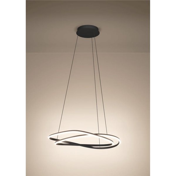 Lámpara LED colgante con ajuste de altura GUNTIN gris oscuro, 615mm 60W 5920Lm CCT regulable con mando