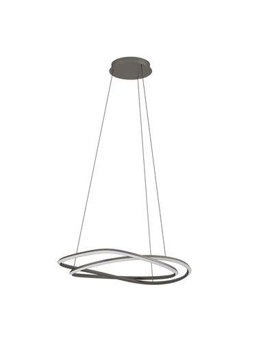 Suspension LED GUNTIN réglable en hauteur, gris foncé, 615 mm, 60 W, 5920 lm, intensité variable avec télécommande