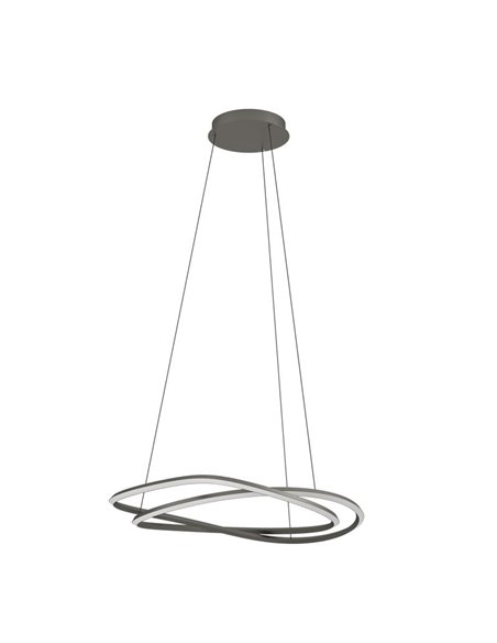 Lámpara LED colgante con ajuste de altura GUNTIN gris oscuro, 615mm 60W 5920Lm CCT regulable con mando