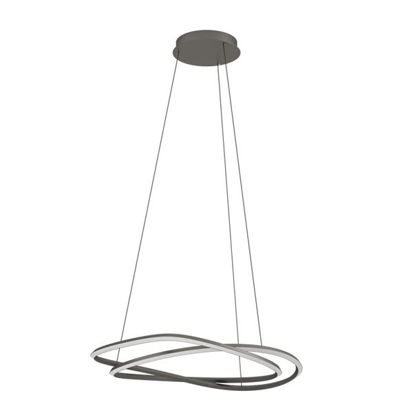 Lámpara LED colgante con ajuste de altura GUNTIN gris oscuro, 615mm 60W 5920Lm CCT regulable con mando