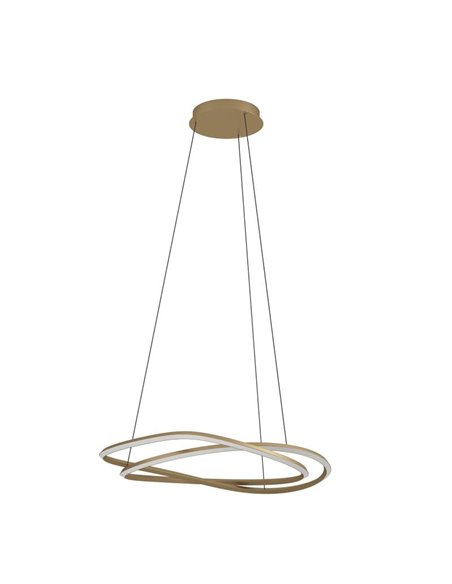 Suspension LED GUNTIN en bronze, réglable en hauteur, 615 mm, 60 W, 5920 lm, intensité variable avec télécommande.