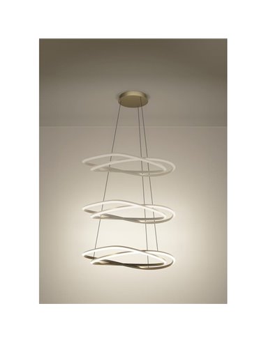 Lámpara LED colgante con ajuste de altura GUNTIN bronce, 615mm 60W 5920Lm CCT regulabl con mando