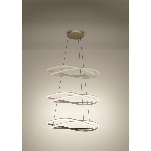 Lámpara LED colgante con ajuste de altura GUNTIN bronce, 615mm 60W 5920Lm CCT regulabl con mando