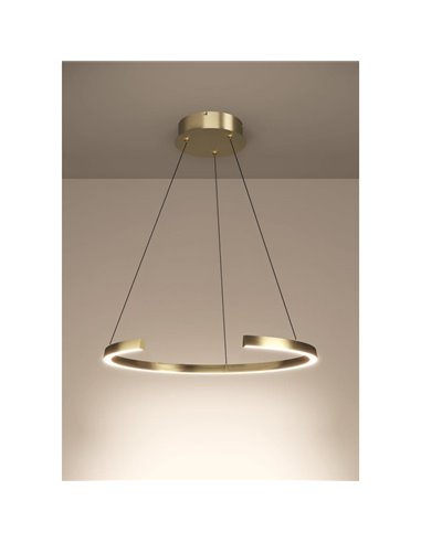 Lámpara colgante LED con ajuste de altura LABONETE dorado, Ø800mm 24,8W 4100Lm CCT regulable con mando