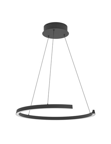 Lámpara colgante LED con ajuste de altura LABONETE negra, Ø800mm 24,8W 4100 lm CCT regulable con mando