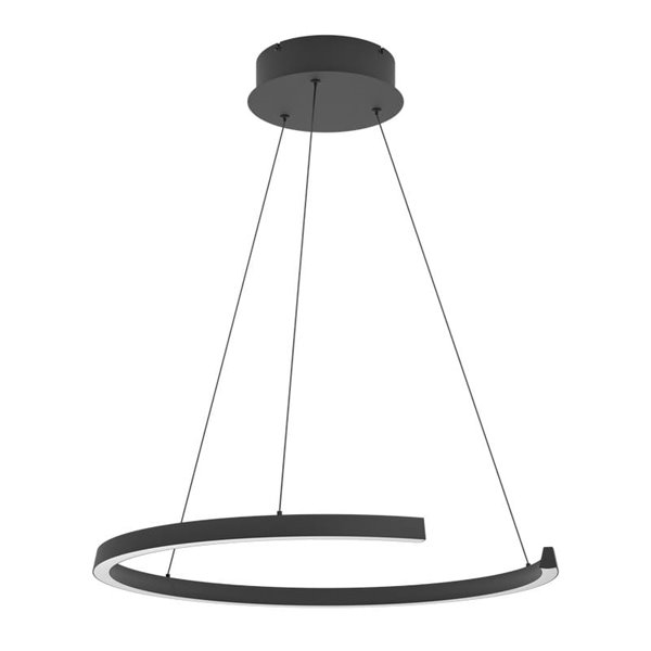 Lámpara colgante LED con ajuste de altura LABONETE negra, Ø800mm 24,8W 4100 lm CCT regulable con mando