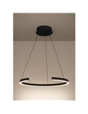 Lámpara colgante LED con ajuste de altura LABONETE negra, Ø800mm 24,8W 4100 lm CCT regulable con mando