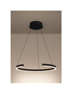 Lámpara colgante LED con ajuste de altura LABONETE negra, Ø800mm 24,8W 4100 lm CCT regulable con mando 2