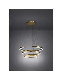 Lámpara colgante LED de 3 anillos con ajuste de altura LABONETE dorada, Ø800mm 50W 9000Lm CCT regulable con mando 2