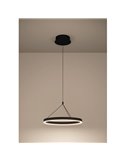 Lámpara colgante LED con ajuste electrónico de altura CANYAMEL Ø550mm 34,5W 5400 lm CCT regulable negra