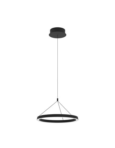 Lámpara colgante LED con ajuste electrónico de altura CANYAMEL Ø550mm 34,5W 5400 lm CCT regulable negra