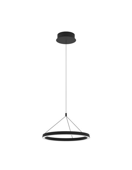 Lámpara colgante LED con ajuste electrónico de altura CANYAMEL Ø550mm 34,5W 5400 lm CCT regulable negra