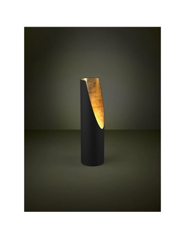 Lámpara de sobremesa PREBONE GU10 (incluida 4,7W 345Lm), negra y dorada con luz cálida decorativa