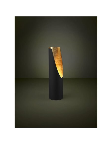 Lámpara de sobremesa PREBONE GU10 (incluida 4,7W 345Lm), negra y dorada con luz cálida decorativa