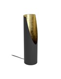 Lámpara de sobremesa PREBONE GU10 (incluida 4,7W 345Lm), negra y dorada con luz cálida decorativa
