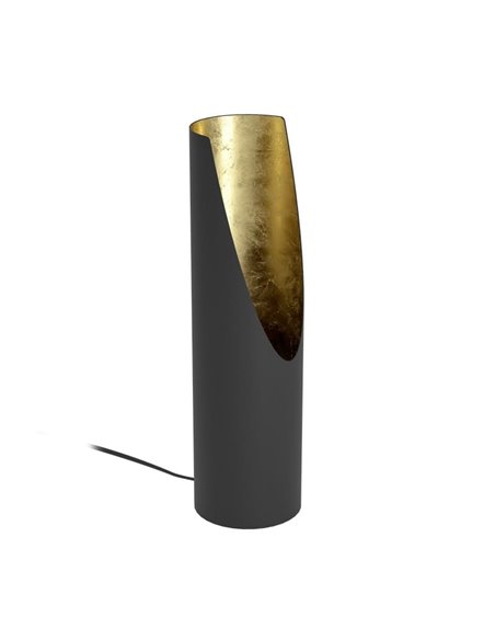 Lámpara de sobremesa PREBONE GU10 (incluida 4,7W 345Lm), negra y dorada con luz cálida decorativa