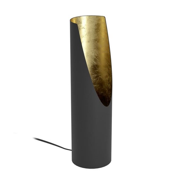 Lámpara de sobremesa PREBONE GU10 (incluida 4,7W 345Lm), negra y dorada con luz cálida decorativa