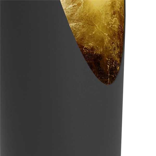 Lampe de table PREBONE GU10 (ampoule 4,7 W 345 lm incluse), noire et dorée, avec éclairage décoratif chaud.