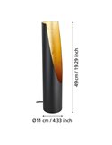 Lámpara de sobremesa PREBONE GU10 (incluida 4,7W 345Lm), negra y dorada con luz cálida decorativa