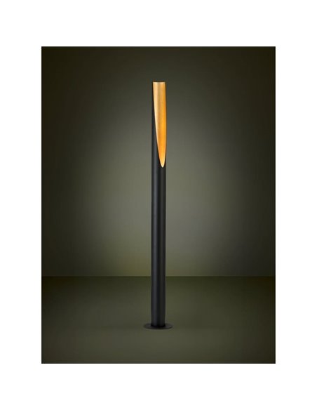 Lámpara de pie 1805mm PREBONE GU10 (incluida 4,7W 345Lm) negra y dorada con luz cálida ambiental