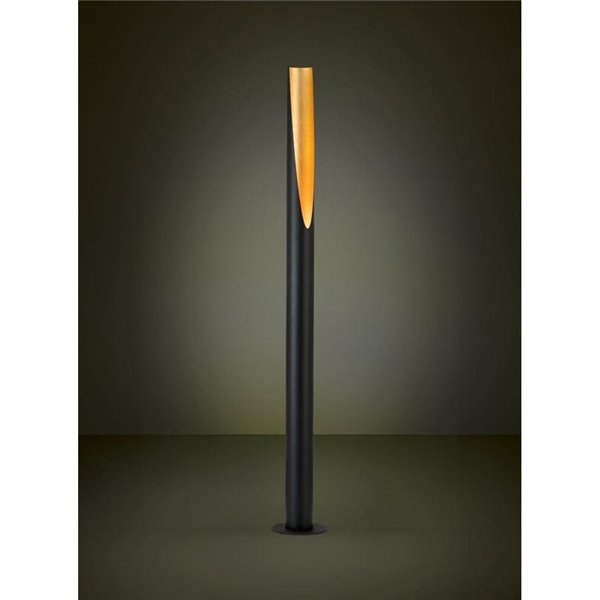 Lámpara de pie 1805mm PREBONE GU10 (incluida 4,7W 345Lm) negra y dorada con luz cálida ambiental
