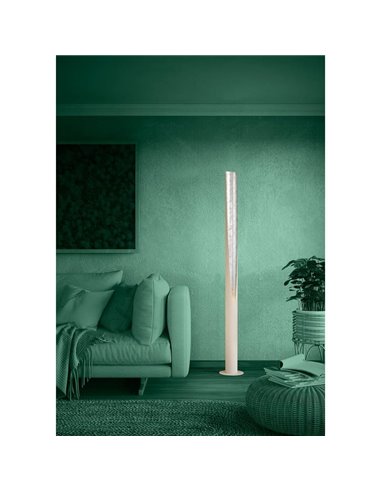 Luminária de chão PREBONE 2 GU10 1800mm (lâmpada de 5,7W 540lm incluída) Areia e Prata com Luz Quente Decorativa