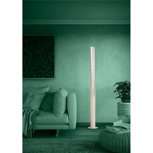 Luminária de chão PREBONE 2 GU10 1800mm (lâmpada de 5,7W 540lm incluída) Areia e Prata com Luz Quente Decorativa