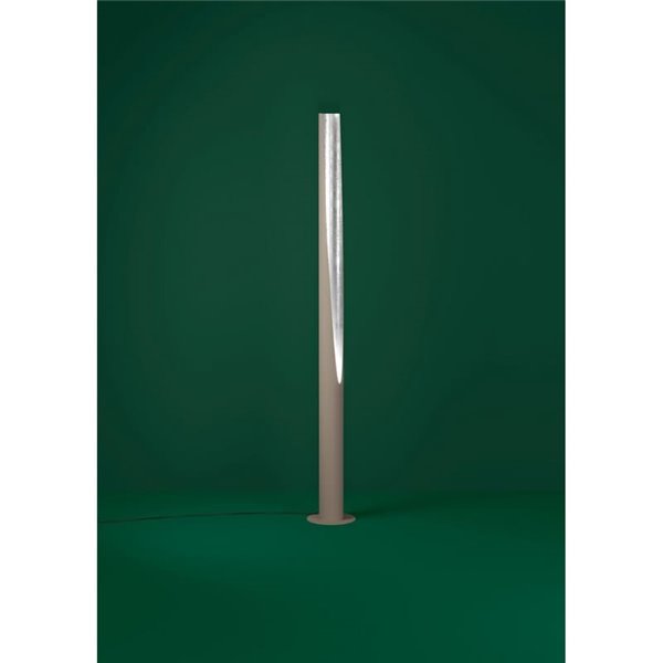 Lampadaire PREBONE 2 GU10 1800 mm (ampoule 5,7 W 540 lm incluse) Sable et argent avec lumière chaude décorative