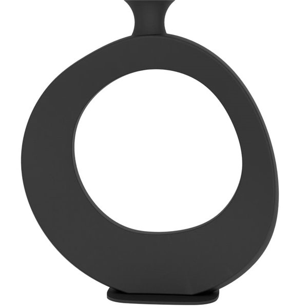 Lámpara de sobremesa DIEZMA compacta E27 negra con pantalla de lino natural 525mm