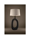 Lámpara de sobremesa DIEZMA estilizada E27 negra con pantalla de lino natural 880mm