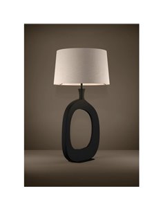 Lámpara de sobremesa DIEZMA estilizada E27 negra con pantalla de lino natural 880mm 2