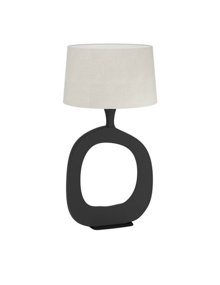 Lámpara de sobremesa DIEZMA estilizada E27 negra con pantalla de lino natural 880mm