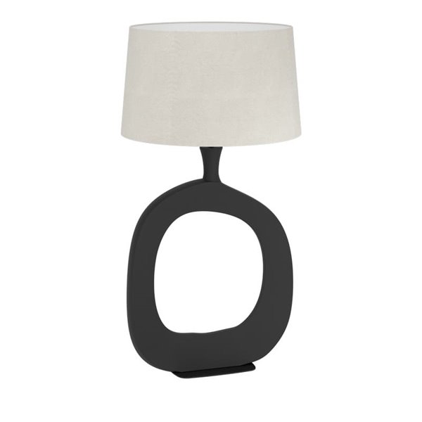 Lámpara de sobremesa DIEZMA estilizada E27 negra con pantalla de lino natural 880mm