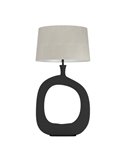 Lámpara de sobremesa DIEZMA estilizada E27 negra con pantalla de lino natural 880mm