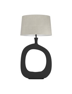 Lámpara de sobremesa DIEZMA estilizada E27 negra con pantalla de lino natural 880mm