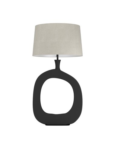 Lámpara de sobremesa DIEZMA estilizada E27 negra con pantalla de lino natural 880mm