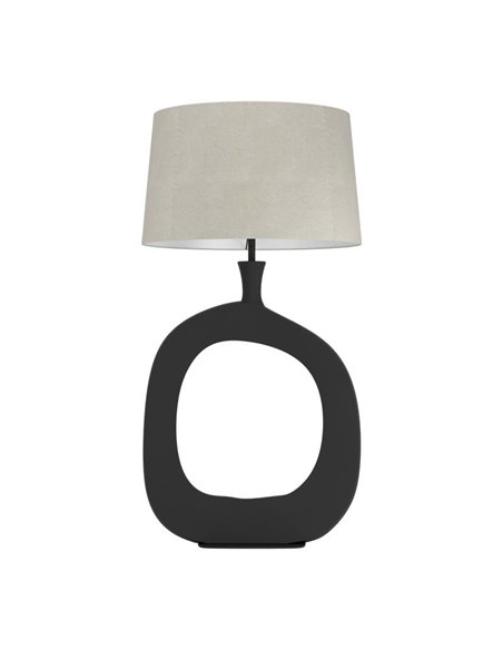 Lámpara de sobremesa DIEZMA estilizada E27 negra con pantalla de lino natural 880mm