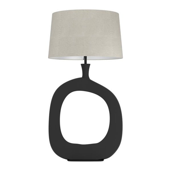 Lámpara de sobremesa DIEZMA estilizada E27 negra con pantalla de lino natural 880mm