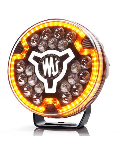 Faro redondo 7" LED de carretera multifunción 12/24V con luz de advertencia ámbar y posición blanca HR XA1 AD 10 Puntos de luz