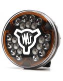 Faro redondo 7" LED de carretera multifunción 12/24V con luz de advertencia ámbar y posición blanca HR XA1 AD 10 Puntos de luz