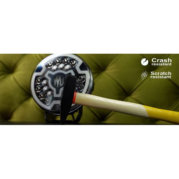 Faro redondo 7" LED de carretera multifunción 12/24V con luz de advertencia ámbar y posición blanca HR XA1 AD 10 Puntos de luz