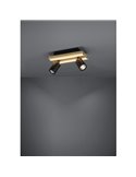 Plafón con 2 focos orientables y panel LED de madera negra/natural GESTEIRA, 14W 1100Lm, 3000K