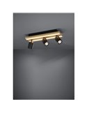 Plafón con 3 focos LED orientables y panel con 2 tiras LED de madera GESTEIRA, 23W 1900Lm, 3000K