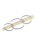 Plafón de techo base madera BOYAL 3 aros LED 36W 5100Lm 3000K, negro/roble 1010mm