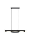Lámpara colgante con 3 aros LED y base de madera BOYAL 24W 1700Lm 3000K, negro/roble 780mm