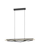 Lámpara colgante con 3 perfiles cuadrados LED BOYAL 40,5W 3600Lm 3000K, negro/roble 1010mm