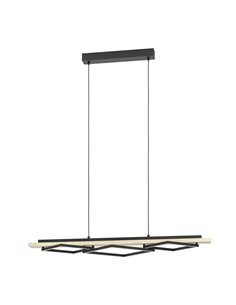 Lámpara colgante con 3 perfiles cuadrados LED BOYAL 40,5W 3600Lm 3000K, negro/roble 1010mm